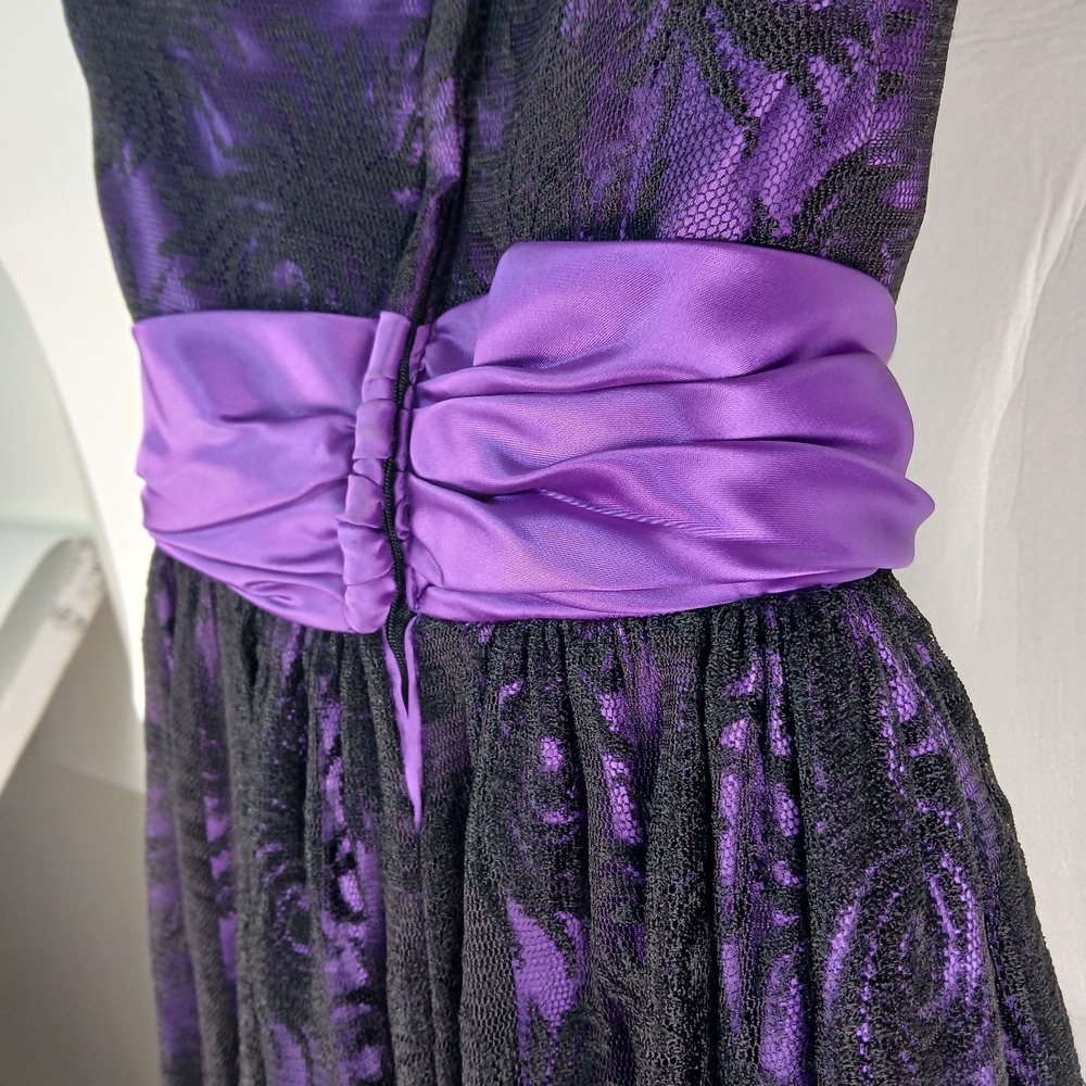 VTG Loralie Original 80s‎ Lace Gown Dress Size 6 Witchy Gothic Cosplay Vampiress - Picture 6 of 12